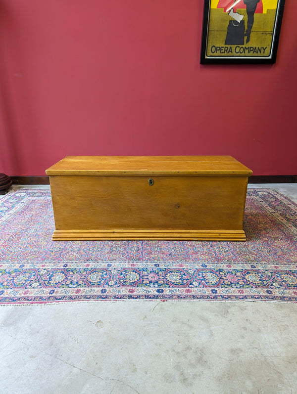 Antique Victorian Pine Blanket Box / Chest