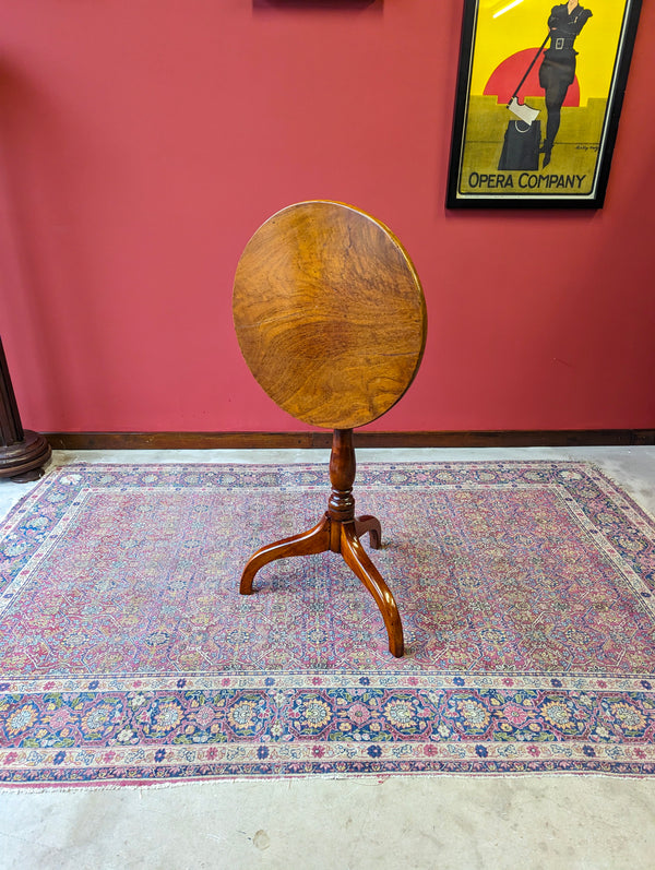 Antique Mid 19th Century Fruitwood Tilt Top Occasional Table / Wine Table