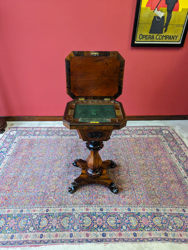Antique Early Victorian Rosewood Sewing Table / Work Table
