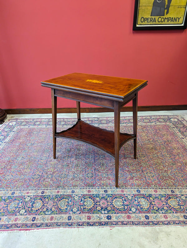 Antique Edwardian Inlaid Mahogany Tea Table