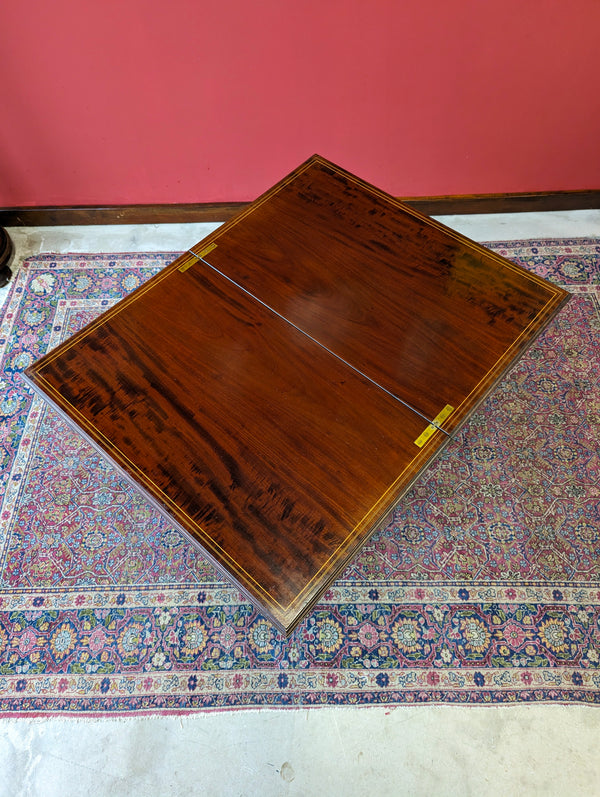 Antique Edwardian Inlaid Mahogany Tea Table