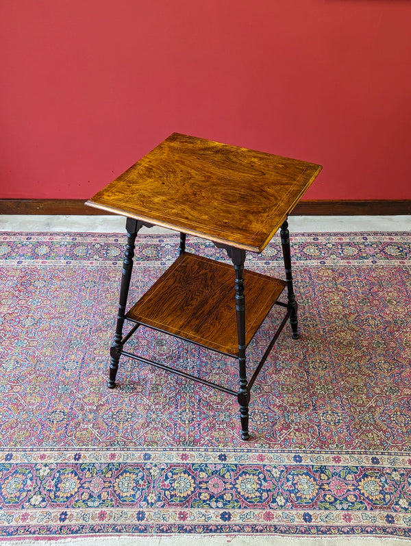 Antique 19th Century Square Rosewood Occasional Table