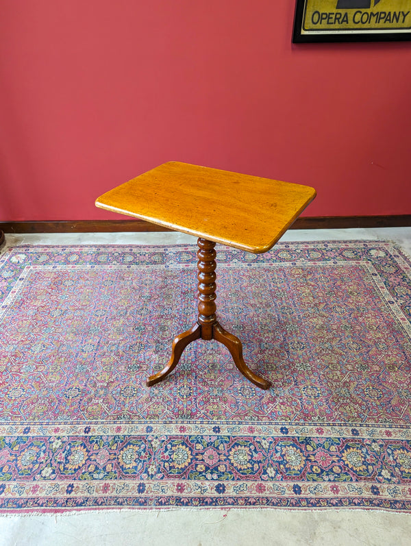Antique 19th Century Fruitwood Bobbin Tilt Top Occasional Table