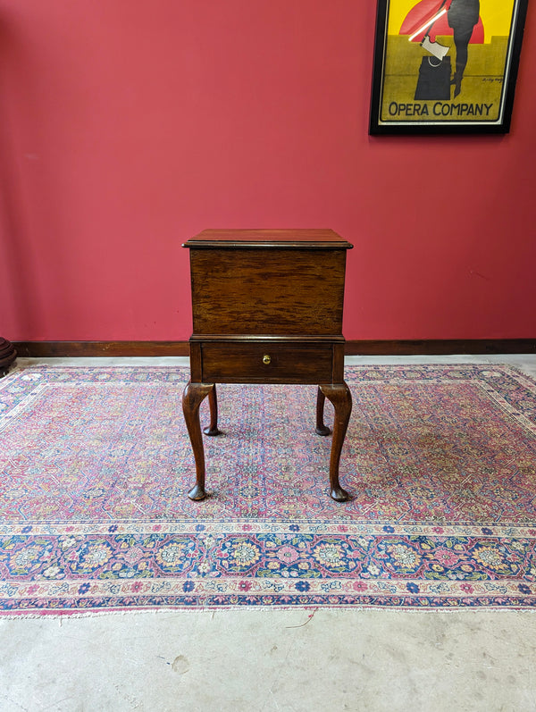 Antique Early 20th Century Mahogany Sewing Table / Bedside