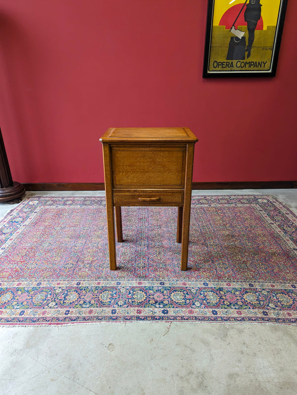 Vintage Light Oak Sewing Table / Bedside