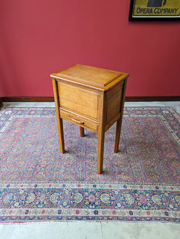 Vintage Light Oak Sewing Table / Bedside