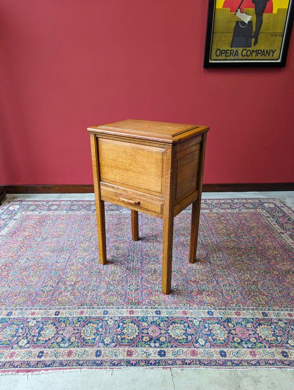 Vintage Light Oak Sewing Table / Bedside