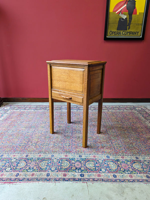 Vintage Light Oak Sewing Table / Bedside