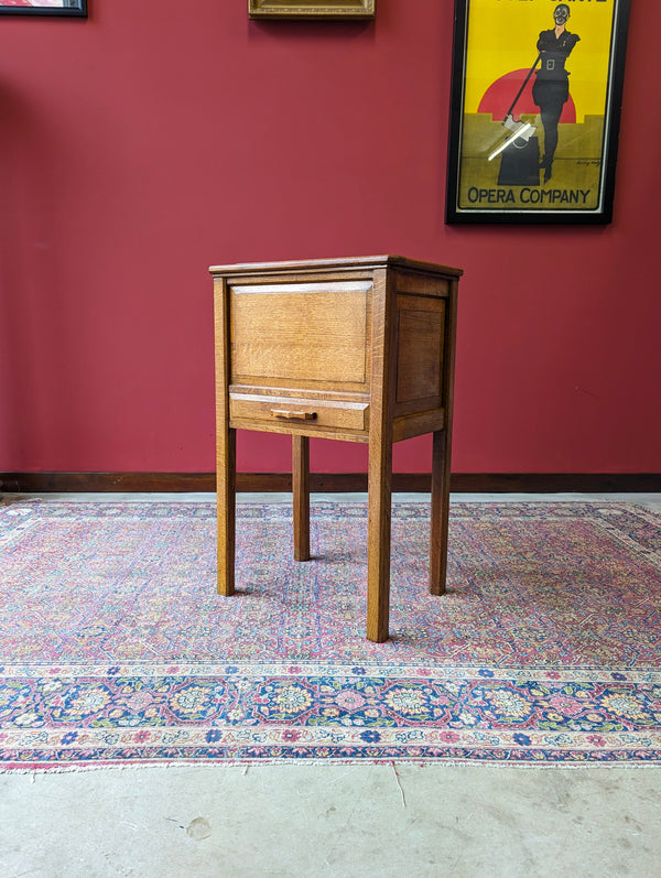 Vintage Light Oak Sewing Table / Bedside