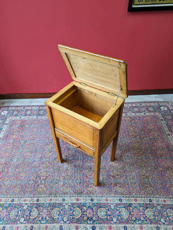 Vintage Light Oak Sewing Table / Bedside