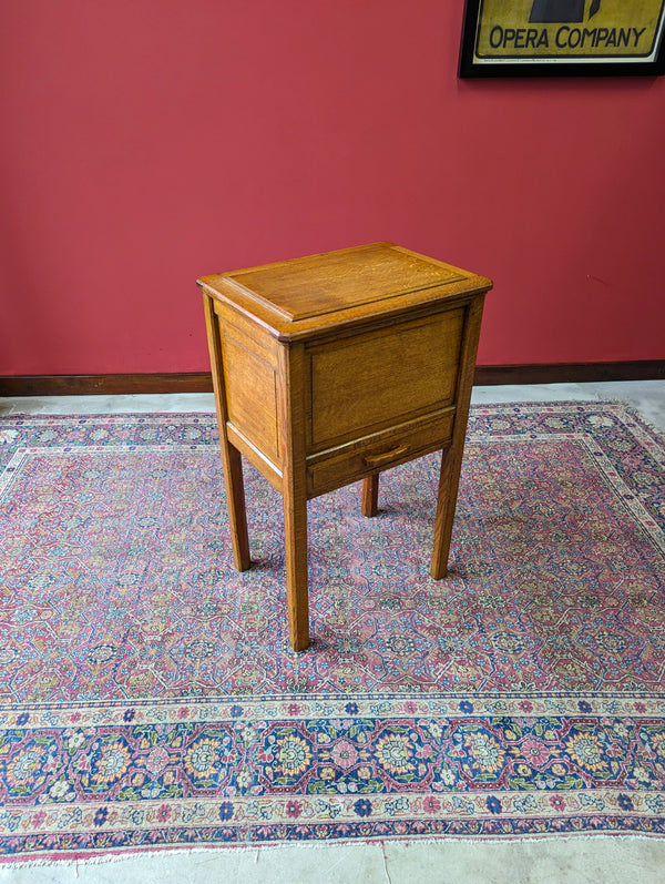 Vintage Light Oak Sewing Table / Bedside