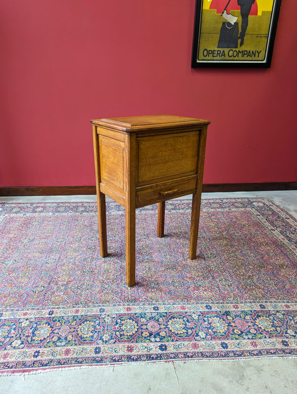 Vintage Light Oak Sewing Table / Bedside