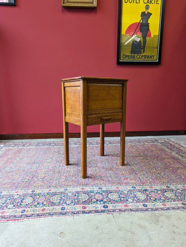 Vintage Light Oak Sewing Table / Bedside