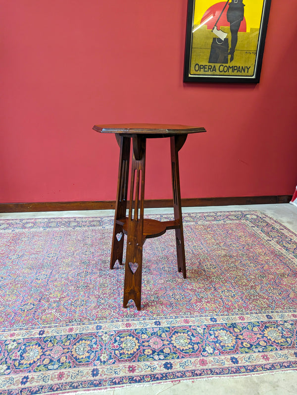 Antique Arts & Crafts Hexagonal Oak Occasional Table