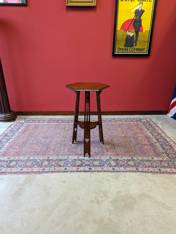 Antique Arts & Crafts Hexagonal Oak Occasional Table