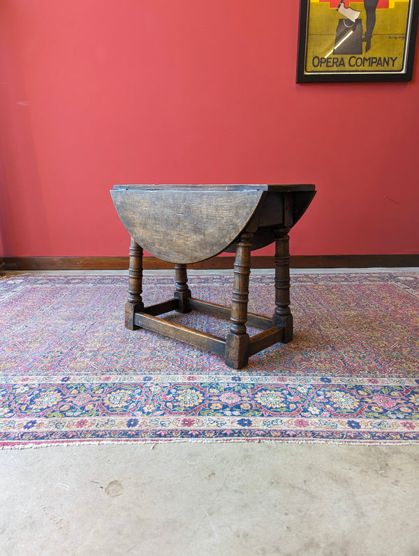 Antique 19th Century Oak Swivel Top Drop Leaf Occasional Table