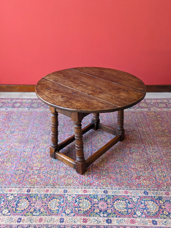 Antique 19th Century Oak Swivel Top Drop Leaf Occasional Table