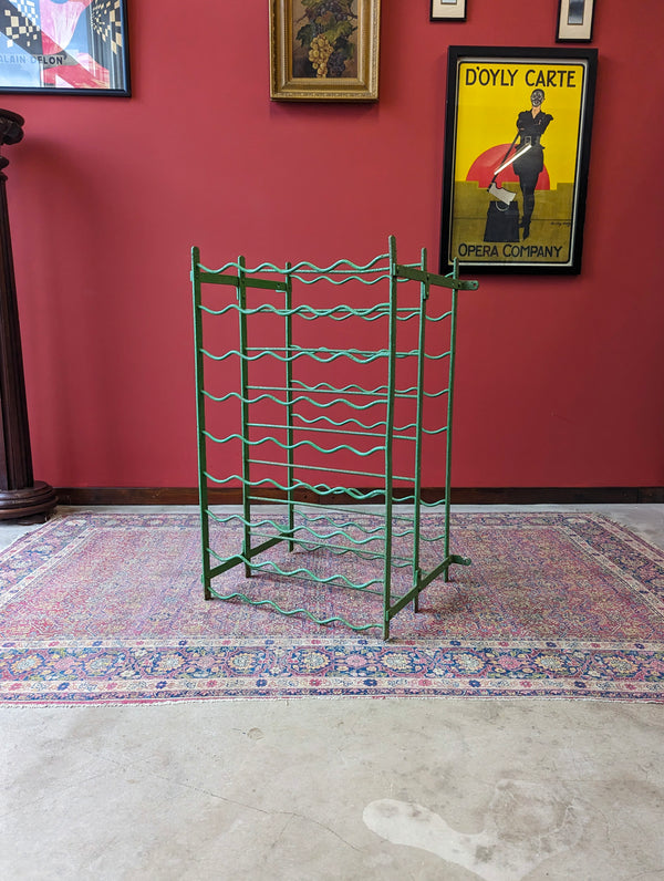 Antique Victorian Country House Cast Iron Double Wine Rack