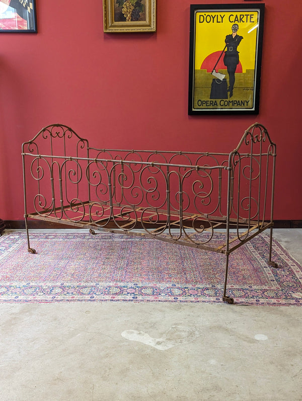 Antique Victorian Wrought Iron Cot