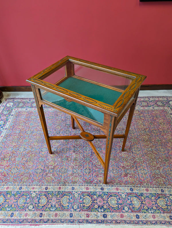 Antique Victorian Satinwood Bijouterie Table / Vitrine