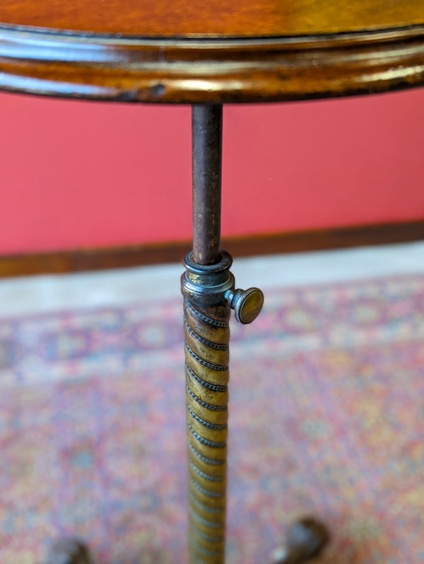 Antique Victorian Height Adjustable Occasional Table