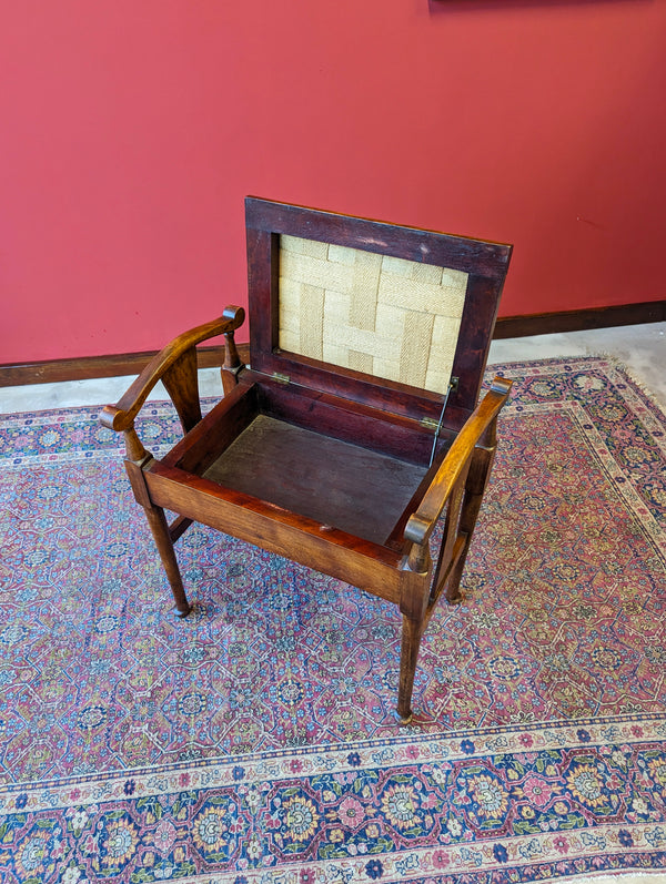 Antique Victorian Mahogany Piano Stool with Storage