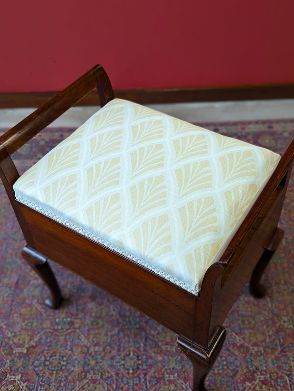 Antique 19th Century Mahogany Piano Stool with Storage