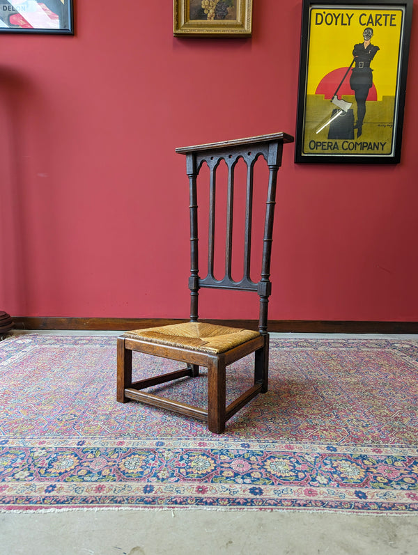 Antique Edwardian Oak Prayer Chair / Prie Dieu