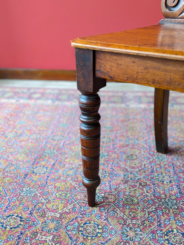 Antique Victorian Mahogany Carved Hall Chair