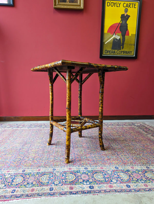 Antique Victorian Original Lacquer Bamboo Occasional Table