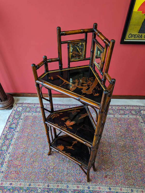 Antique Victorian Bamboo Three Tier Stand