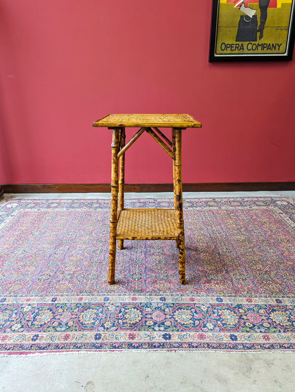 Antique Victorian Bamboo Two Tier Occasional Table