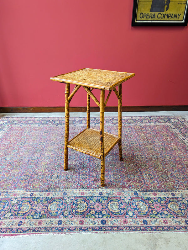 Antique Victorian Bamboo Two Tier Occasional Table