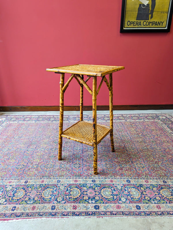 Antique Victorian Bamboo Two Tier Occasional Table