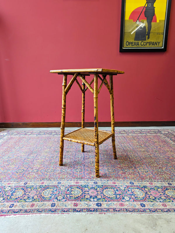 Antique Victorian Bamboo Two Tier Occasional Table