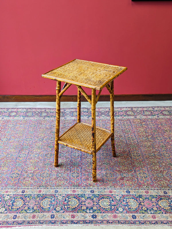 Antique Victorian Bamboo Two Tier Occasional Table