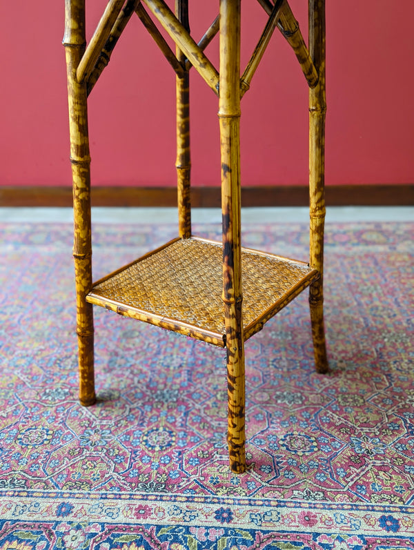 Antique Victorian Bamboo Two Tier Occasional Table