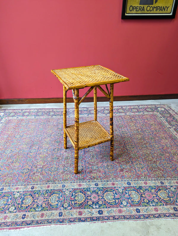 Antique Victorian Bamboo Two Tier Occasional Table