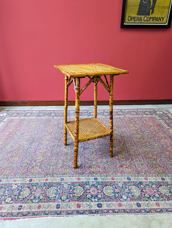 Antique Victorian Bamboo Two Tier Occasional Table