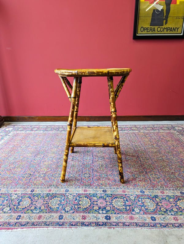 Antique Victorian Circular Topped Bamboo Occasional Table