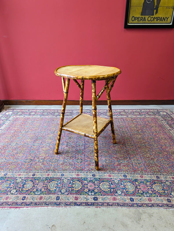 Antique Victorian Circular Topped Bamboo Occasional Table