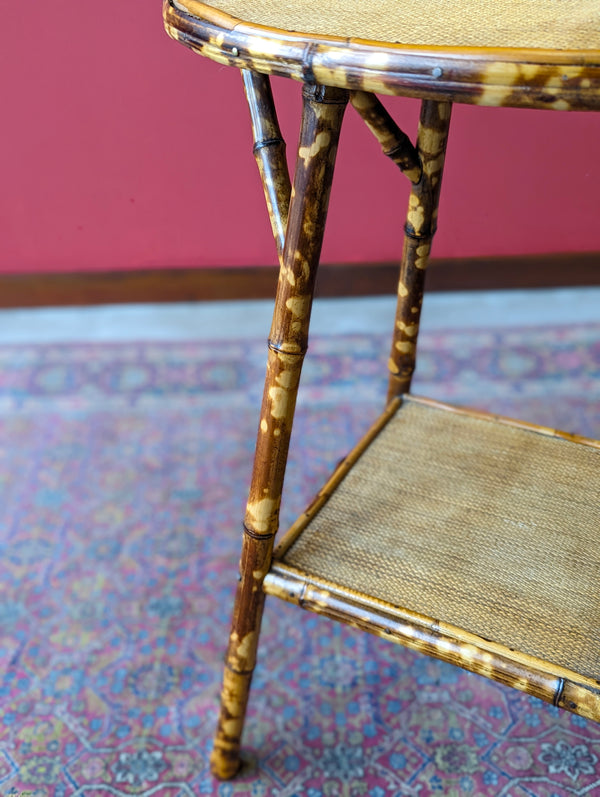 Antique Victorian Circular Topped Bamboo Occasional Table