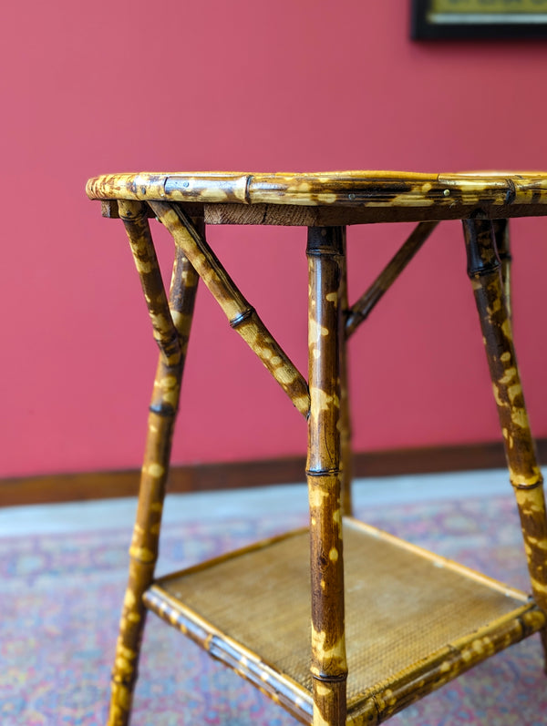 Antique Victorian Circular Topped Bamboo Occasional Table