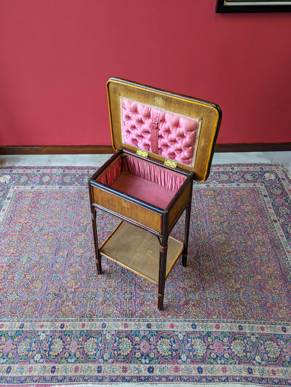 Mid Century Bamboo Sewing Table