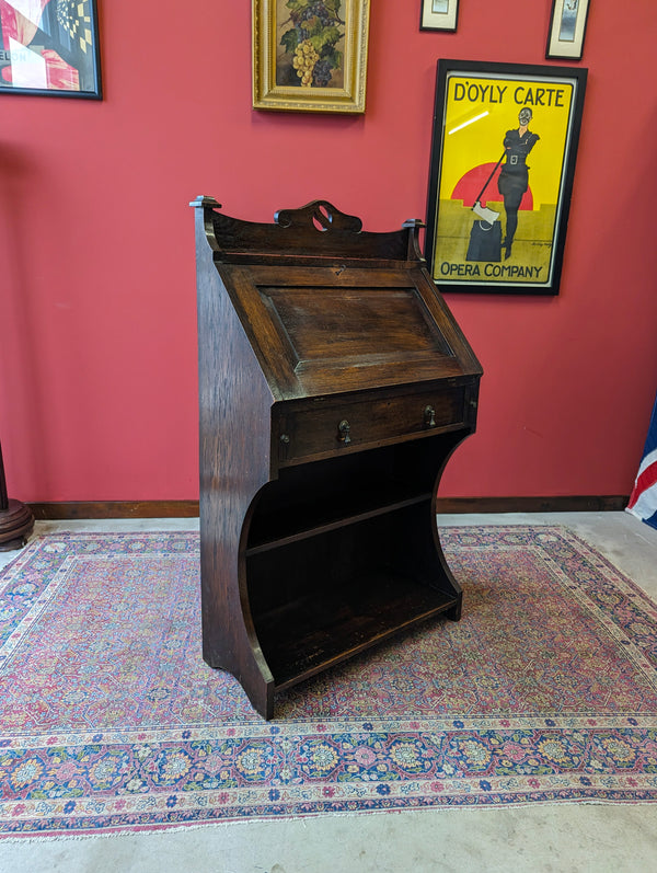 Antique Early 20th Century Oak Bureau Bookcase / Students Desk