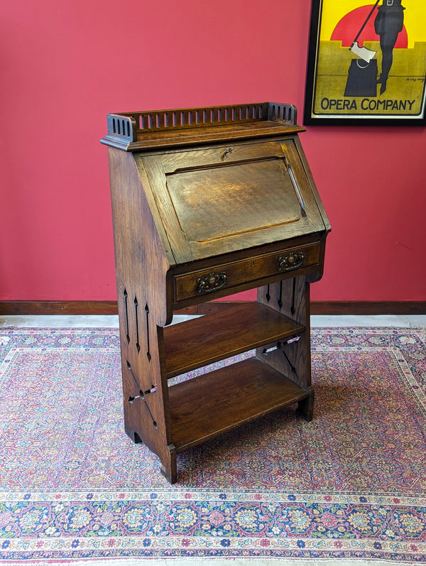 Antique Arts & Crafts Movement Oak Bureau Bookcase / Students Desk