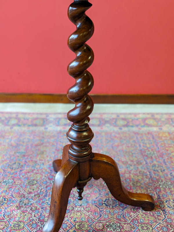 Antique Victorian Rosewood Barley Twist Pedestal Octagonal Chess Table