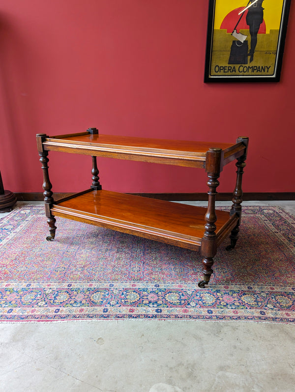 Antique Victorian Mahogany Two Tier Buffet / Side Table