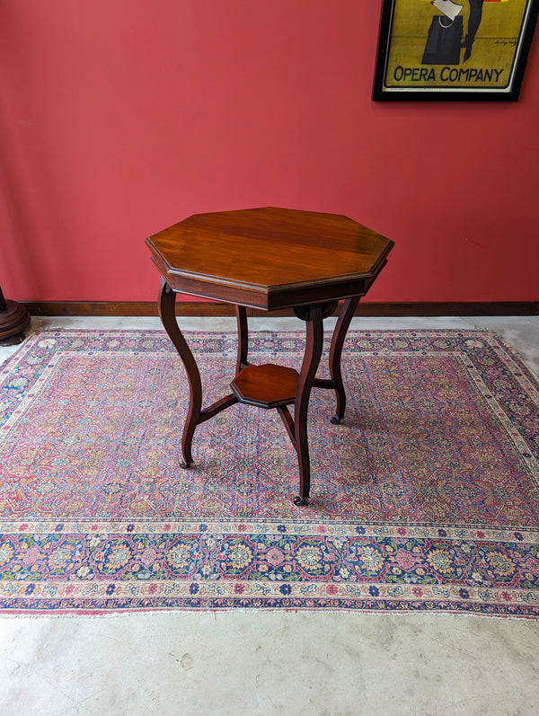 Antique Edwardian Mahogany Octagonal Occasional Table