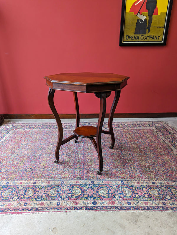 Antique Edwardian Mahogany Octagonal Occasional Table